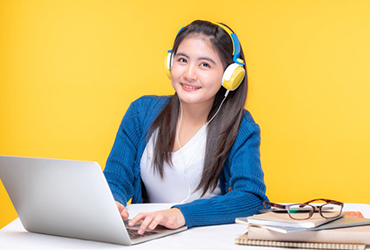 Girl taking call for customer and fillup form